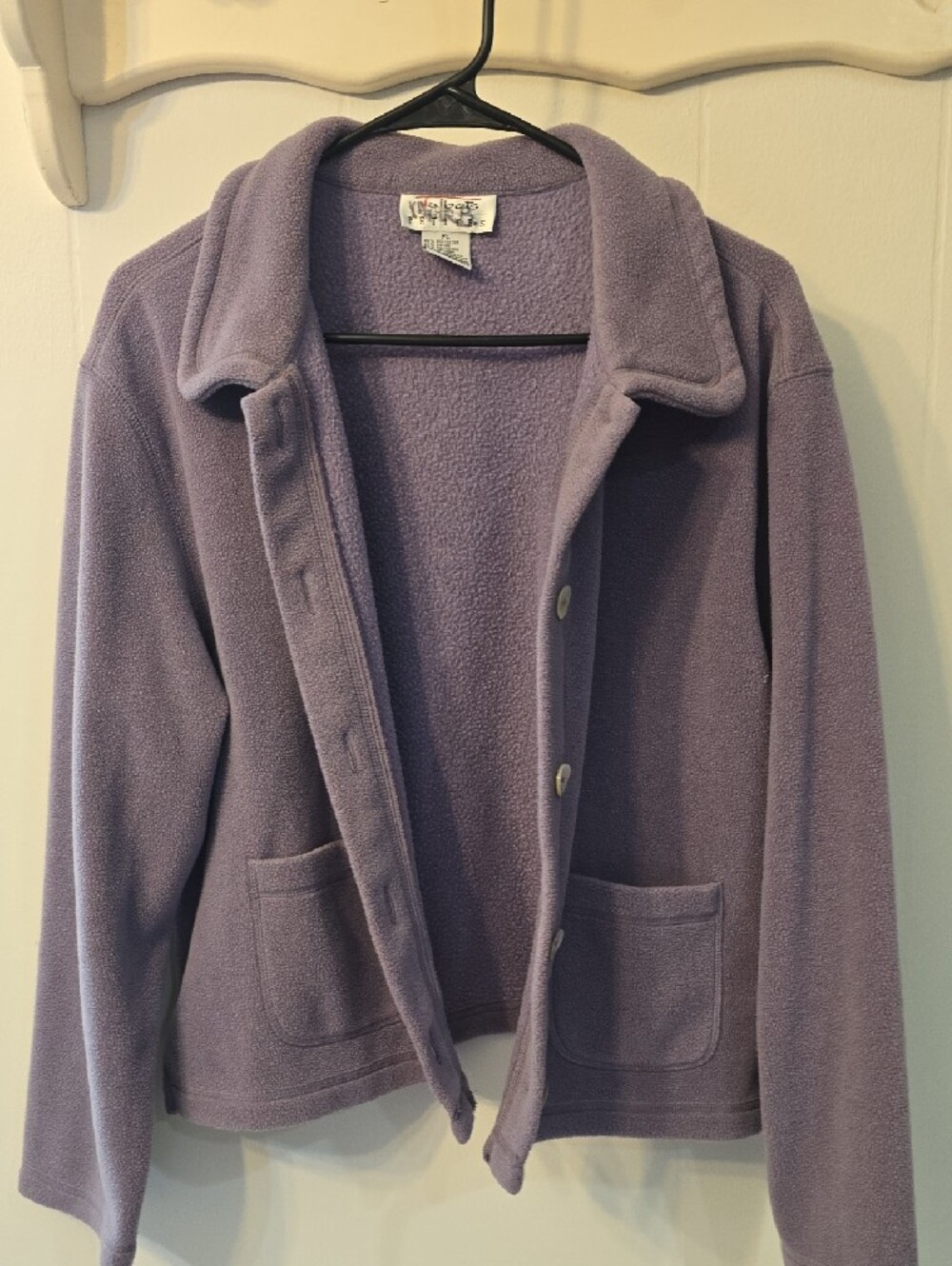 Vintage Talbots purple fleece button-up jacket - Picture 9 of 10